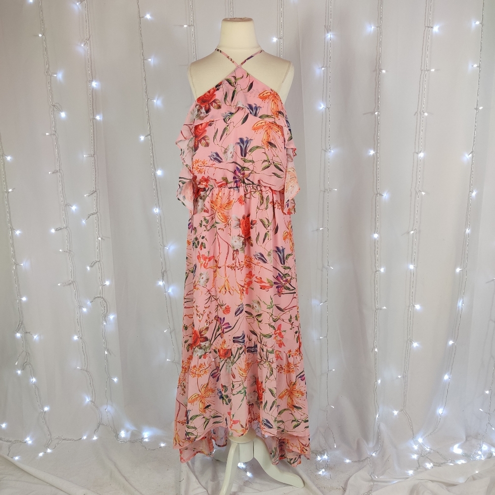 Belle + Sky Halter High Low Ruffle Dress - Picture 2 of 8